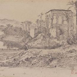 欧仁·德拉克罗瓦(Eugene Delacroix)高清作品:Kiosk of Trajan at Philae