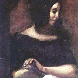 《乔治·桑画像》欧仁·德拉克罗瓦(Eugene Delacroix)高清作品欣赏