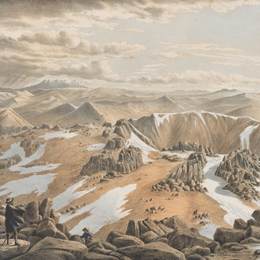 约翰·约瑟夫·尤金·冯·盖拉德(Eugene von Guerard)高清作品:North east view from the top of Mt Kosciusko