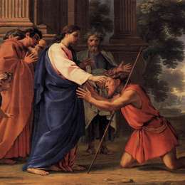 《基督医治盲人》厄斯塔什·勒·叙厄尔(Eustache Le Sueur)高清作品欣赏