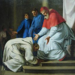 《圣布鲁诺教皇城市二世的脚》厄斯塔什·勒·叙厄尔(Eustache Le Sueur)高清作品欣赏
