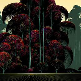 《绯红秋天》艾文·厄尔(Eyvind Earle)高清作品欣赏