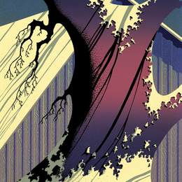 《紫红色谷仓》艾文·厄尔(Eyvind Earle)高清作品欣赏