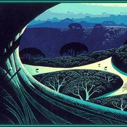 《月光下的田野》艾文·厄尔(Eyvind Earle)高清作品欣赏