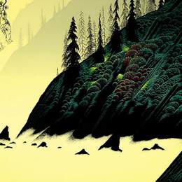 《云杉和松树杉树》艾文·厄尔(Eyvind Earle)高清作品欣赏