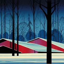 《冬季谷仓》艾文·厄尔(Eyvind Earle)高清作品欣赏