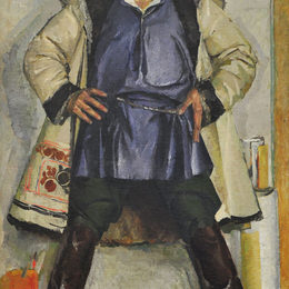 《白上衣自画像》克雷切夫茨基(Fedir Krychevsky)高清作品欣赏