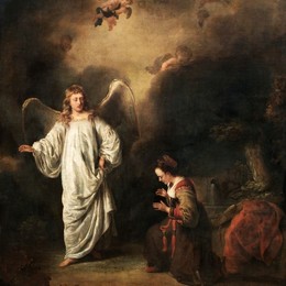 《哈格遇见沙漠中的天使》费迪南德·波尔(Ferdinand Bol)高清作品欣赏