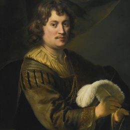 《一个人的肖像，握住一根羽毛》费迪南德·波尔(Ferdinand Bol)高清作品欣赏