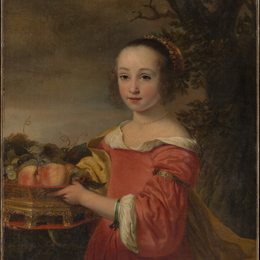 费迪南德·波尔(Ferdinand Bol)高清作品:Petronella Elias  with a Basket of Fruit