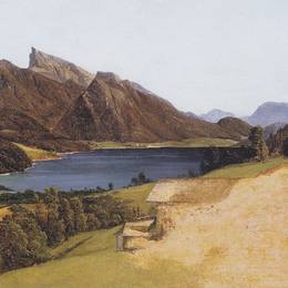 费尔迪南德·乔治·瓦尔特米勒(Ferdinand Georg Waldm&amp;amp#252ller)高清作品:Lake Fuschel with Schafberg