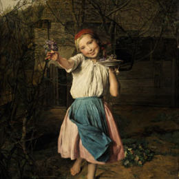《紫罗兰女孩》费尔迪南德·乔治·瓦尔特米勒(Ferdinand Georg Waldm&amp;amp#252ller)高清作品欣赏