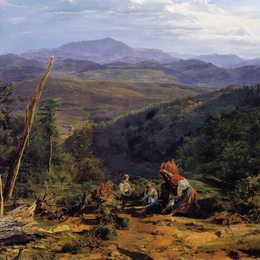 费尔迪南德·乔治·瓦尔特米勒(Ferdinand Georg Waldm&amp;amp#252ller)高清作品:Wienerwald landscape with Wildegg castle