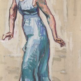 《蓝色女郎中的边疆女子形象》费迪南德·霍德勒(Ferdinand Hodler)高清作品欣赏