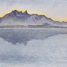 费迪南德·霍德勒(Ferdinand Hodler)高清作品:Thun, Stockhornkette, evening