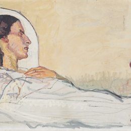 费迪南德·霍德勒(Ferdinand Hodler)高清作品:Valentine Gode Darel in hospital bed