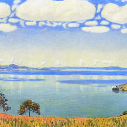 费迪南德·霍德勒(Ferdinand Hodler)高清作品:View of Lake Leman from Chexbres