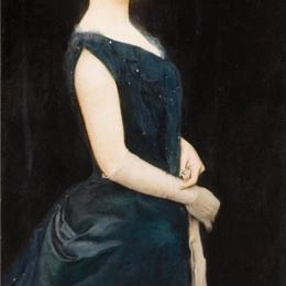 费尔南德·赫诺普夫(Fernand Khnopff)高清作品:Portrait of Mrs Botte