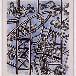 《蓝色背景下的制造商》费尔南德·莱热(Fernand Leger)高清作品欣赏