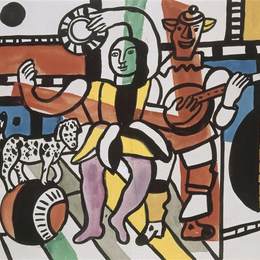 《跳舞的狗（狗在球上，为爷爷学习）》费尔南德·莱热(Fernand Leger)高清作品欣赏