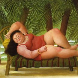 《海滩上的沐浴者》费尔南多·博特罗(Fernando Botero)高清作品欣赏