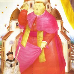 《红衣主教》费尔南多·博特罗(Fernando Botero)高清作品欣赏