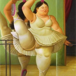 《酒吧舞者》费尔南多·博特罗(Fernando Botero)高清作品欣赏