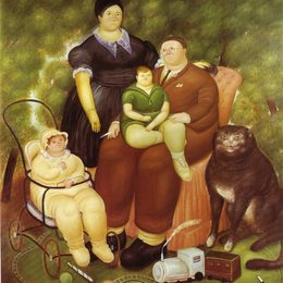《家庭场景》费尔南多·博特罗(Fernando Botero)高清作品欣赏