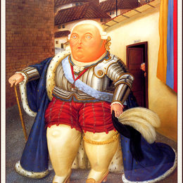 《路易十六的访问到麦德林》费尔南多·博特罗(Fernando Botero)高清作品欣赏