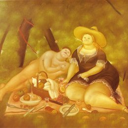 《草地上的午餐》费尔南多·博特罗(Fernando Botero)高清作品欣赏