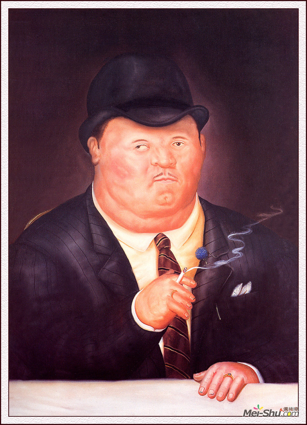 抽烟斗的男人名画图片