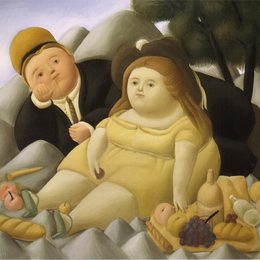 《山里野餐》费尔南多·博特罗(Fernando Botero)高清作品欣赏