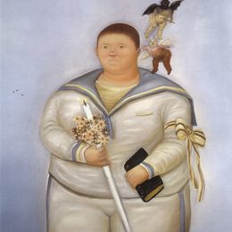 《自画像第一次交流日》费尔南多·博特罗(Fernando Botero)高清作品欣赏