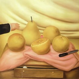 《水果静物》费尔南多·博特罗(Fernando Botero)高清作品欣赏