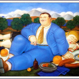 《午睡》费尔南多·博特罗(Fernando Botero)高清作品欣赏