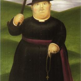 《走在山上》费尔南多·博特罗(Fernando Botero)高清作品欣赏