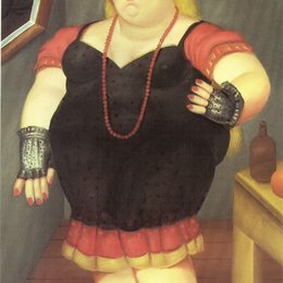 《站着的女人》费尔南多·博特罗(Fernando Botero)高清作品欣赏