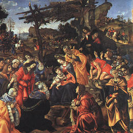 《贤士的崇拜》弗拉·菲利普·利比(Filippo Lippi)高清作品欣赏