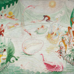 《游泳馆》弗洛琳·史提海莫(Florine Stettheimer)高清作品欣赏