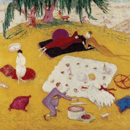 《在贝德福德山野餐》弗洛琳·史提海莫(Florine Stettheimer)高清作品欣赏