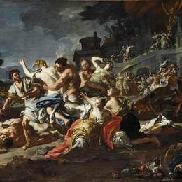 弗朗西斯科·索利梅纳(Francesco Solimena)高清作品:Battle between Lapiths and Centaurs