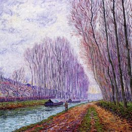 《卢万河上的驳船，早晨的效果》弗朗西斯·毕卡比亚(Francis Picabia)高清作品欣赏