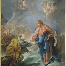 《圣彼得邀请走在水面上》弗朗索瓦·布歇(Francois Boucher)高清作品欣赏
