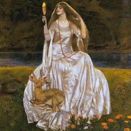 《湖畔少女》弗兰克·卡多根·考伯(Frank Cadogan Cowper)高清作品欣赏