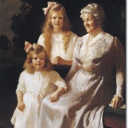 弗兰克 W · 本森(Frank W. Benson)高清作品:Frank W. Benson, Mrs. Henry Proctor Barbara and Francis, 191