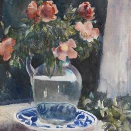 《静物与鲜花》弗兰克 W · 本森(Frank W. Benson)高清作品欣赏