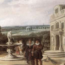 《花园里的已婚夫妇（细节）》弗朗斯·哈尔斯(Frans Hals)高清作品欣赏