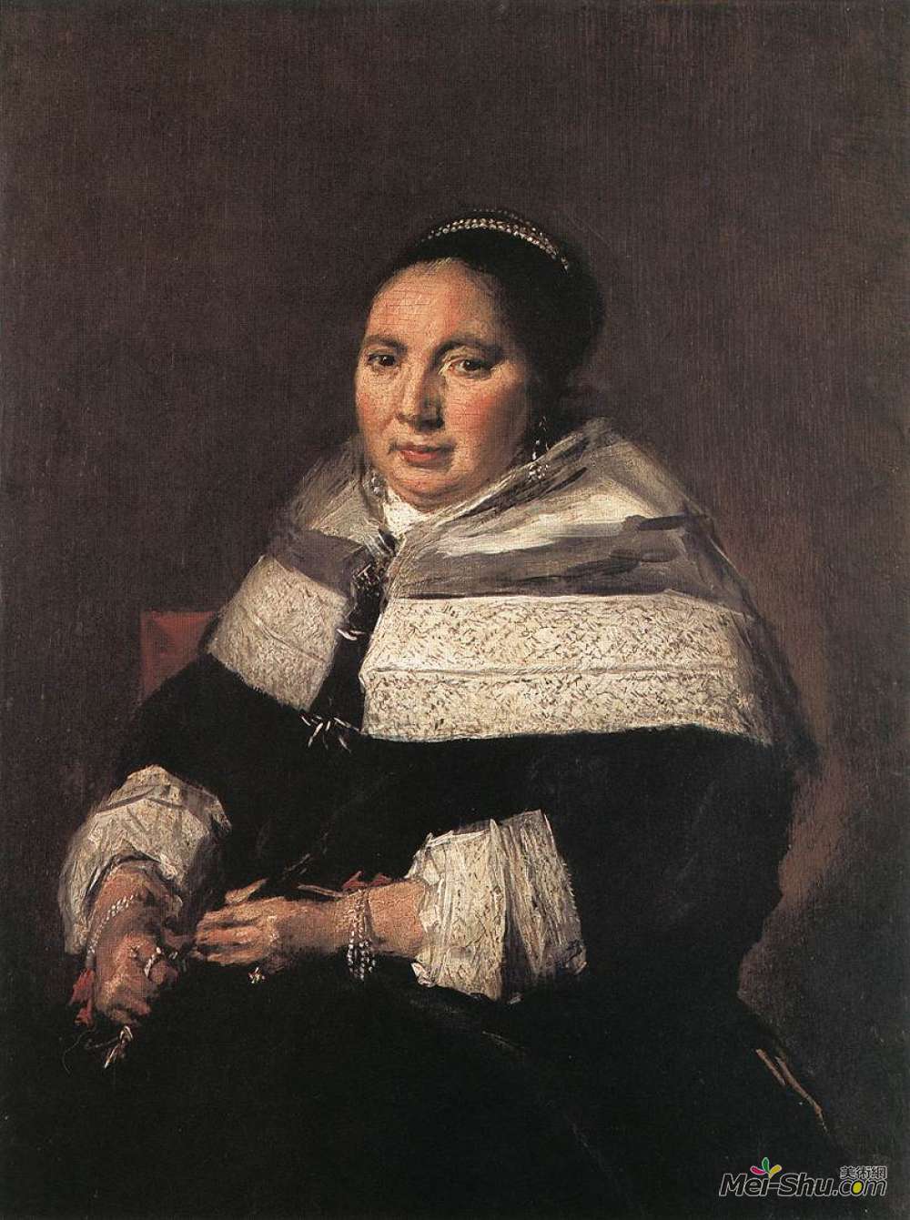 坐着的女人的肖像弗朗斯哈尔斯franshals高清作品欣赏