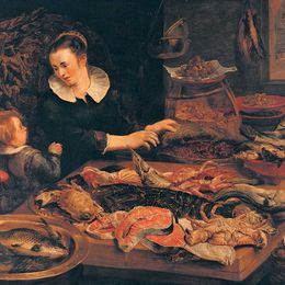 《鱼店》弗朗斯·斯奈德斯(Frans Snyders)高清作品欣赏