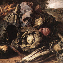 《蔬菜静物》弗朗斯·斯奈德斯(Frans Snyders)高清作品欣赏